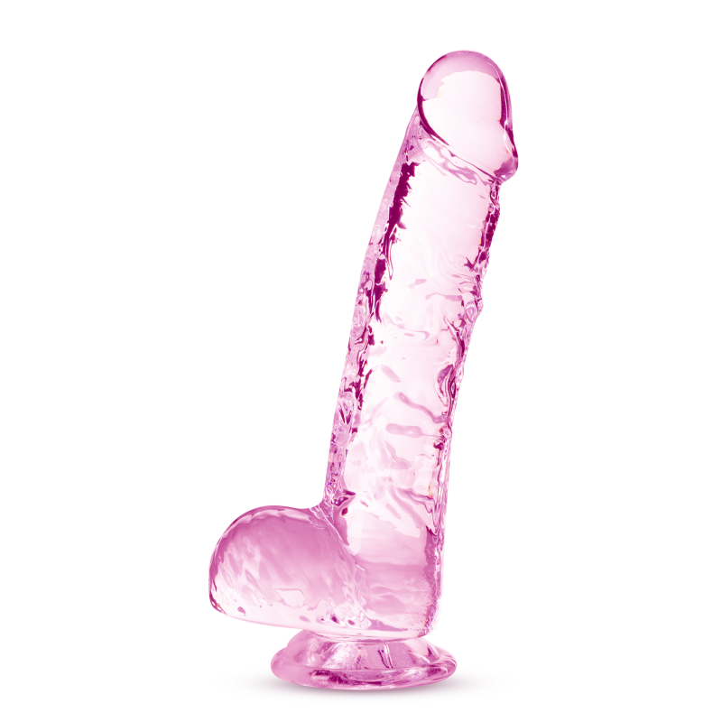 NATURALLY YOURS  6" CRYSTALLINE DILDO  ROSE